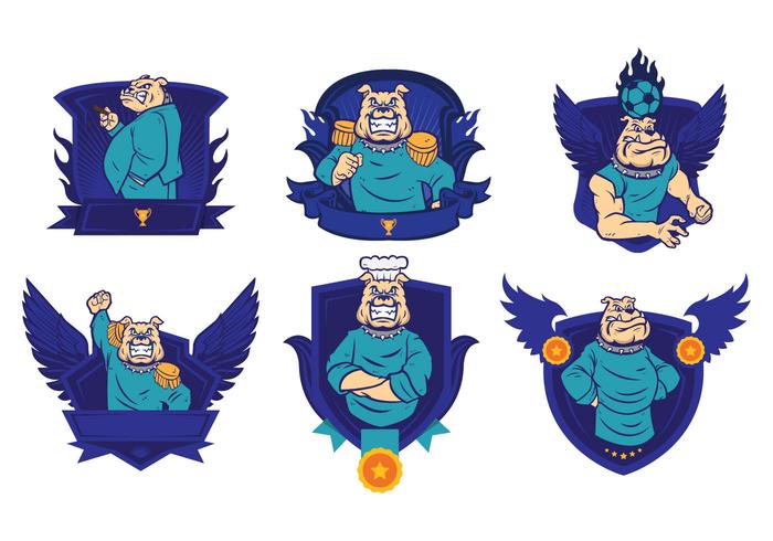 700x490 Free Bulldog Badges Logo Vector 01