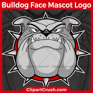 300x300 Cartoon Bulldog Mascot Face Clipart