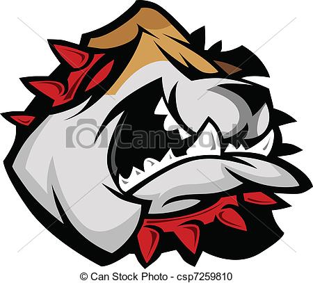 450x407 Mascot Bulldog With Collar. Bulldog Mascot Head Graphic Vector Image.