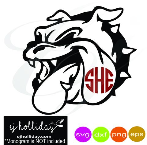 480x472 Bulldog Mascot Monogram Frame Svg Dxf Eps Png Vector Graphic