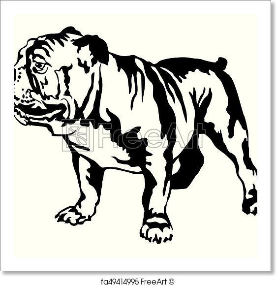 561x581 Free Art Print Of Decorative Standing Portrait Of Dog English