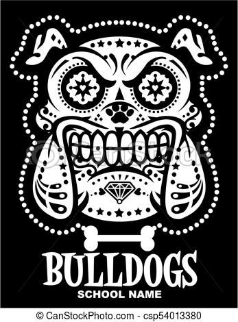347x470 Sugar Skull Bulldogs Vector