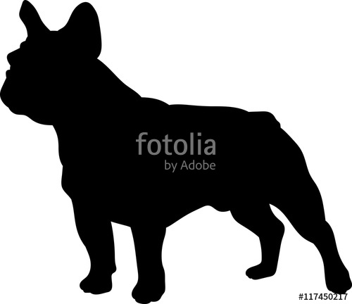 500x432 French Bulldog Vector Silhouette Stock Image And Royalty Free