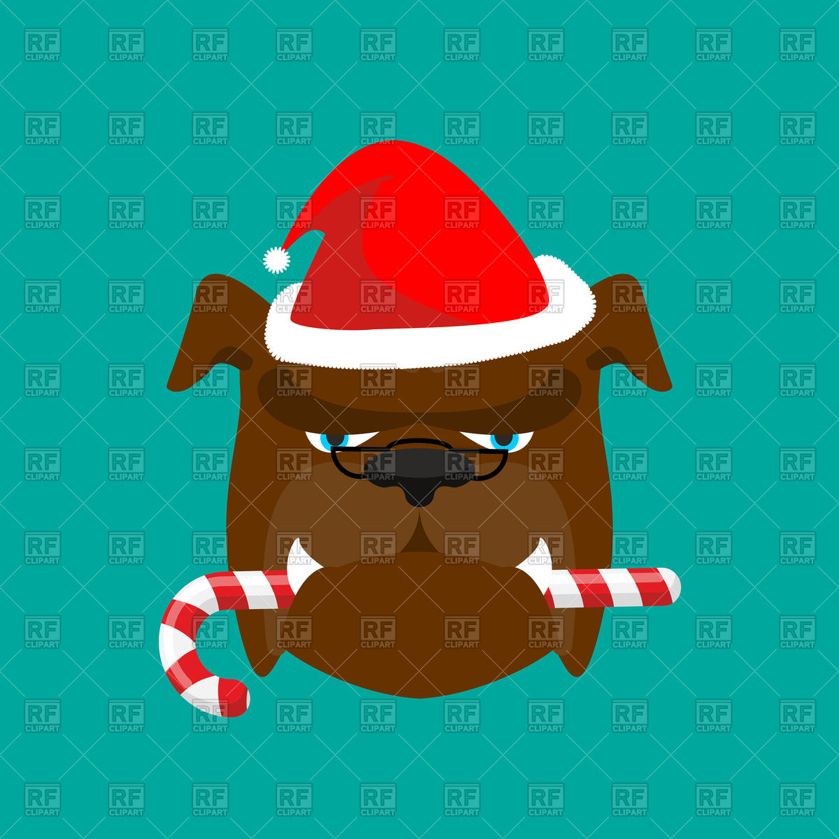 1200x1200 Santa Dog And Candy Cane