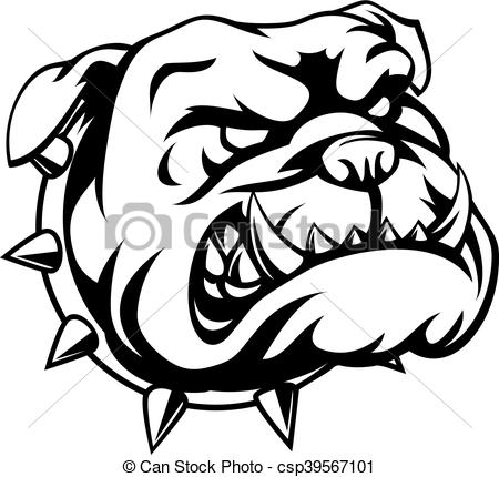 450x430 Tough Bulldog. A Mean Looking Cartoon Bulldog.