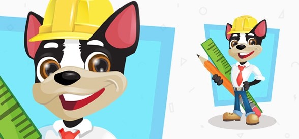 588x274 Vector Bulldog Architect Free Vector In Adobe Illustrator Ai ( .ai