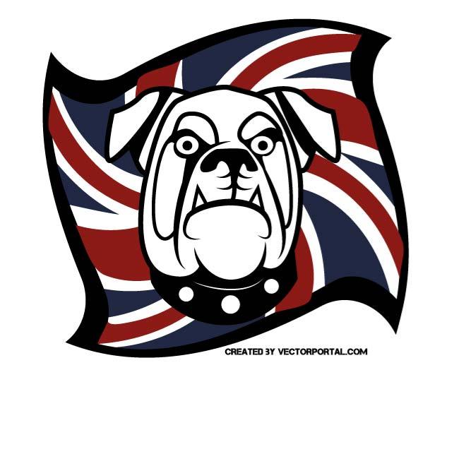 660x660 English Bulldog With Flag Free Vectors Ui Download