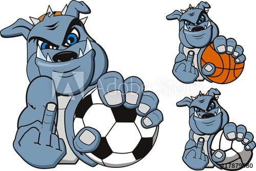 500x334 A Cartoon Sport Bulldog. Vector