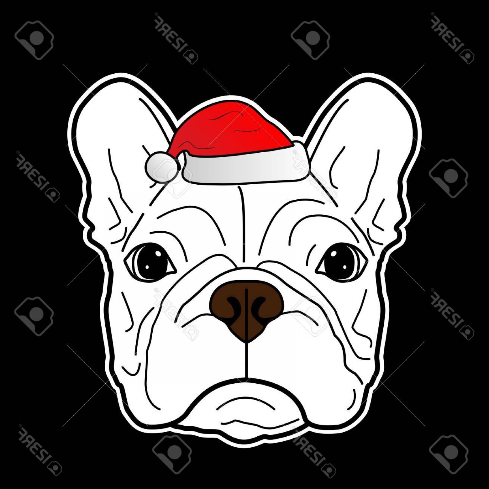 1560x1560 Santa Bulldog Vector Shopatcloth