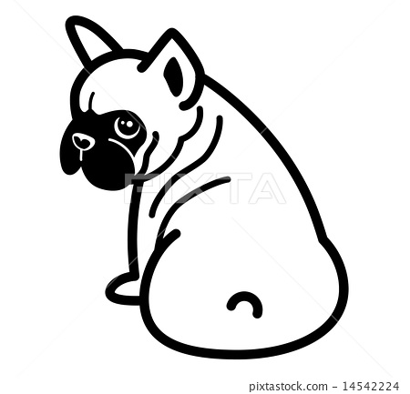 450x433 Looking Back, French Bulldog, Vector