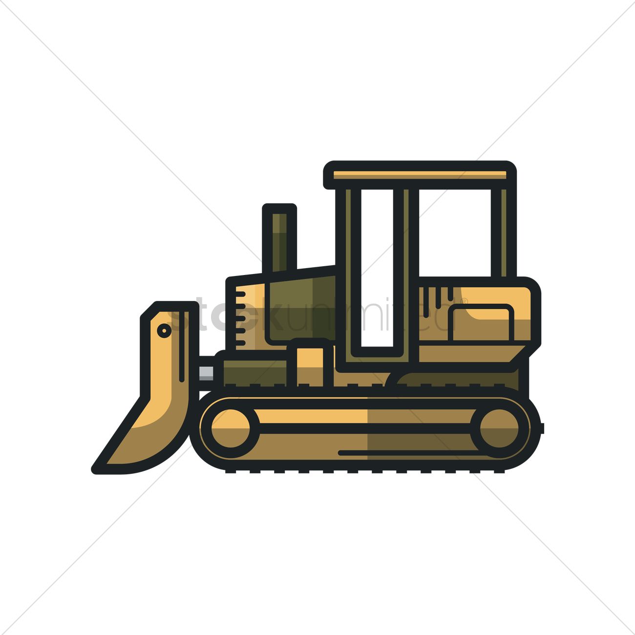 1300x1300 Bulldozer Vector Image