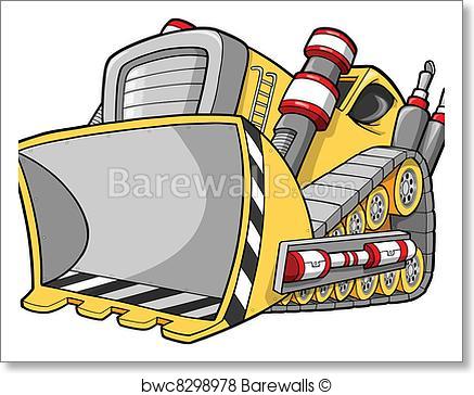 437x364 Art Print Of Bulldozer Vector Illustration Barewalls Posters