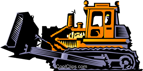 480x239 Bulldozer Royalty Free Vector Clip Art Illustration Indu0058