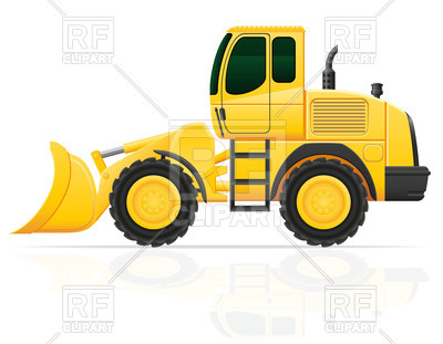 400x311 Bulldozer For Road Works Vector Image Vector Artwork Of