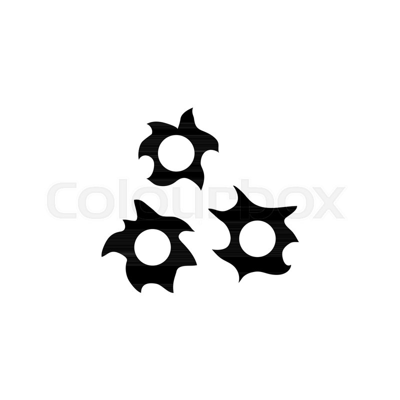800x800 Bullet Hole. Flat Vector Icon. Simple Black Symbol On White