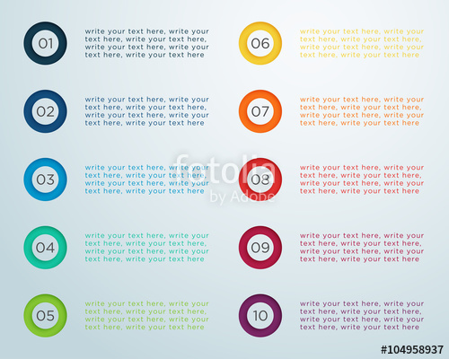 500x400 Number Bullet Points 1 To 10 A Stock Image And Royalty Free