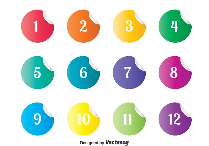 700x490 Numbered Bullet Points Sticker Vector