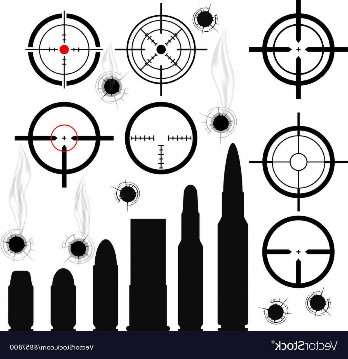 1200x1237 Crosshairs Gun Sights Bullet Cartridges And Bullet Vector