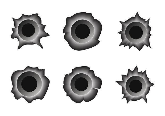 700x490 Free Vector Free Bullet Hole Metal Vector Set