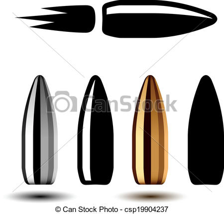 450x430 Vector Drawing Weapon Gun Bullets.