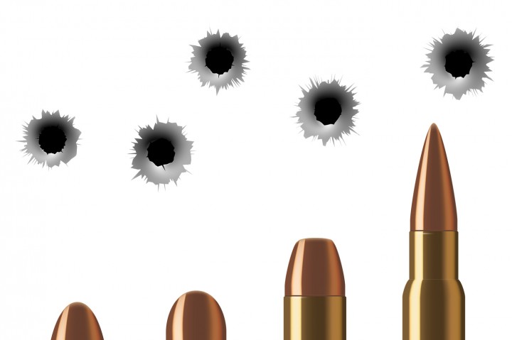 720x479 Vector Shot Gun Bullets And Bullet Holes Isolated On White By