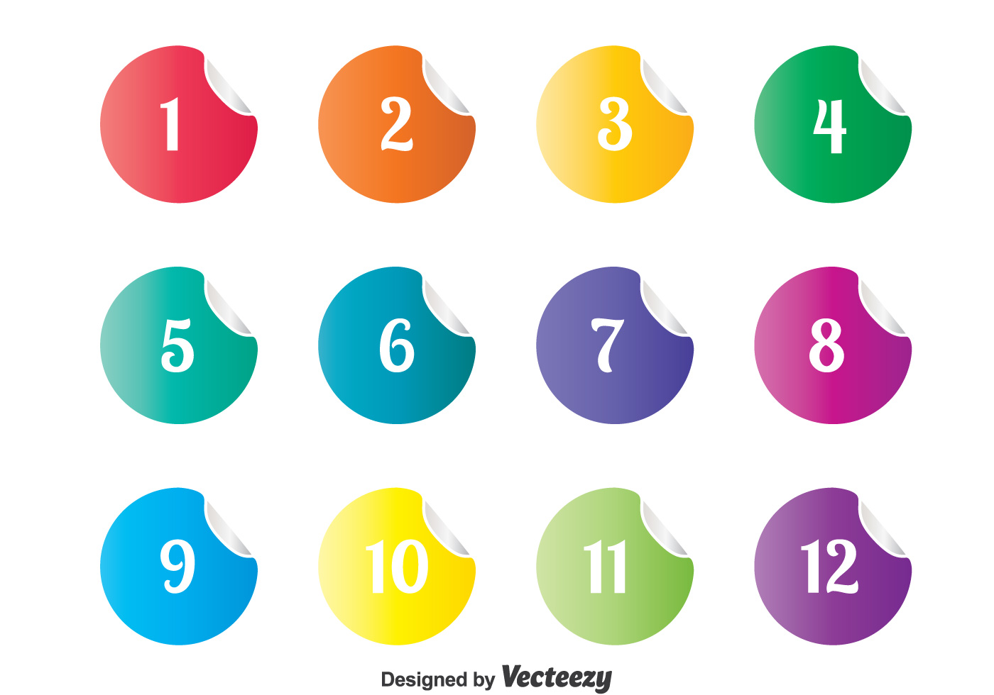 1400x980 Numbered Bullet Points Sticker Vector