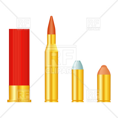 400x400 Set Of Gun Bullets Isolated On White Background Vector Image