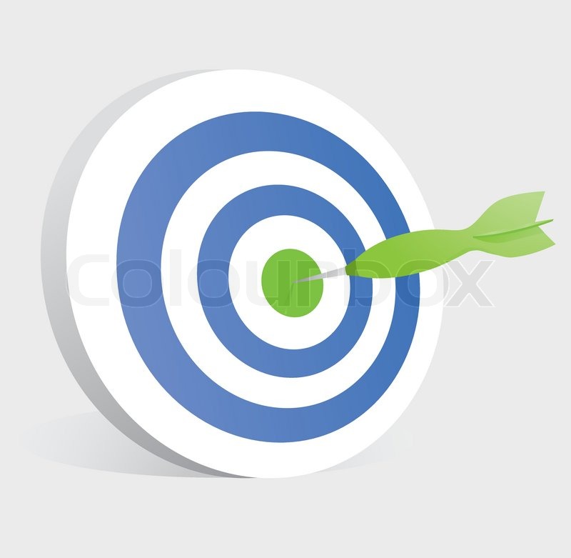 800x781 Dart Hitting Center Of A Target Bullseye Stock Vector Colourbox