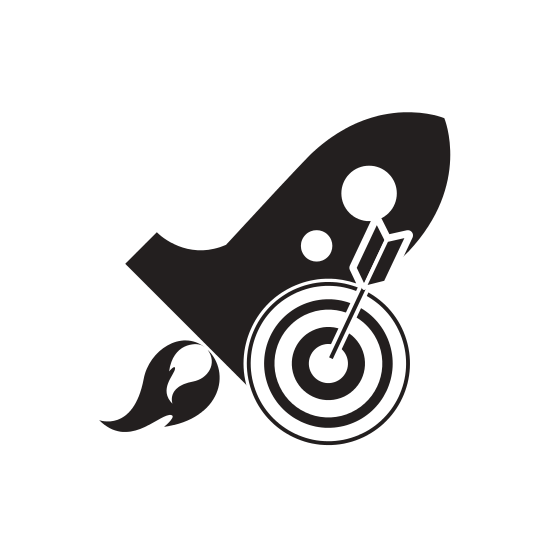 550x550 Rocket And Bullseye Vector Icon Illustration