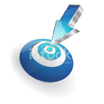 440x439 3d Target Arrow Bullseye Vector Icon Stock Vector