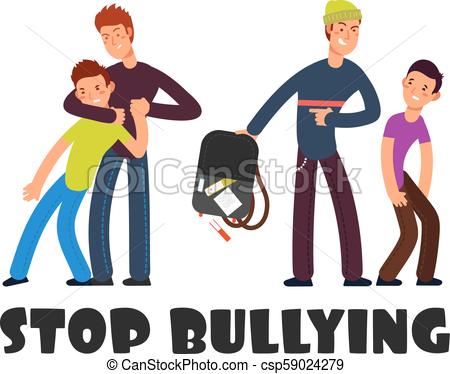 450x374 Stop Bullying Concept. Sad Helpless Kid. Negative Persons And