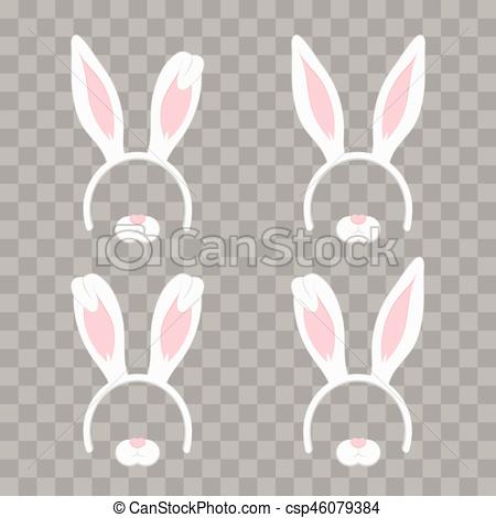 450x470 Set Of Easter Mask With Rabbit Ears Isolated On Transparent