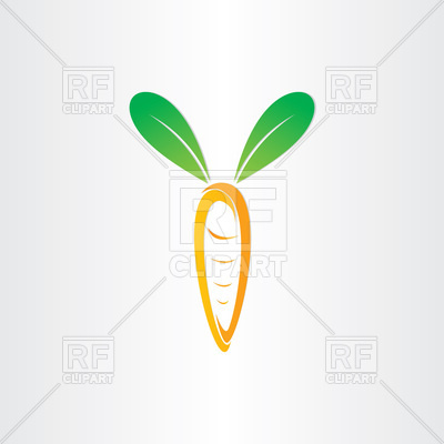 400x400 Carrot With Green Rabbit Ears Vector Image Vector Artwork Of