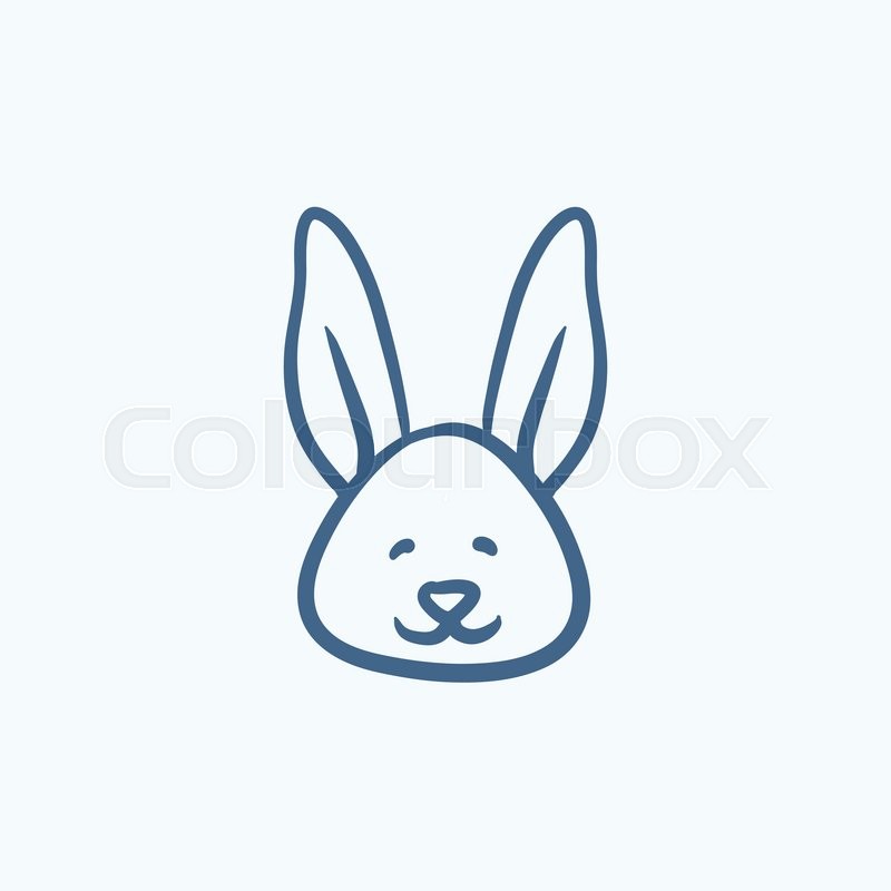 800x800 Easter Bunny Vector Sketch Icon Isolated On Background. Hand Drawn