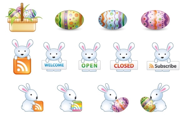 600x380 Free Vectors Free Easter Bunny Vector Icons Webdesignhot
