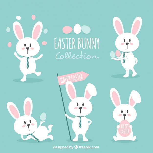 626x626 Various Lovely Easter Bunnies Vector Free Download