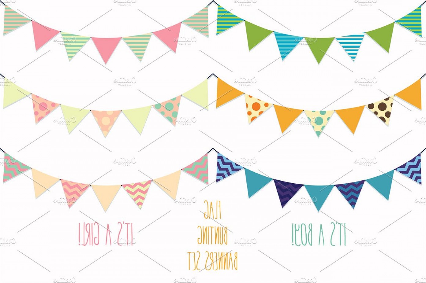 1392x926 Flag Banners Bunting Vector Clipart Shopatcloth