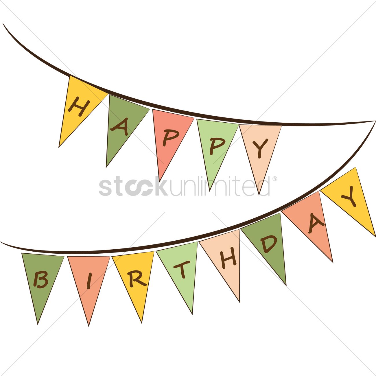 1300x1300 Happy Birthday Bunting Vector Image