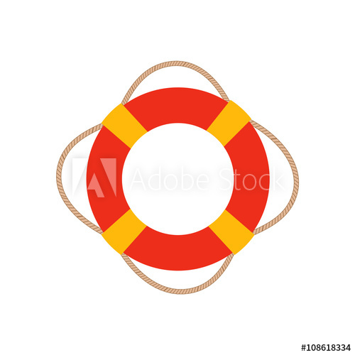 500x500 Ring Life Buoy Vector Illustration.
