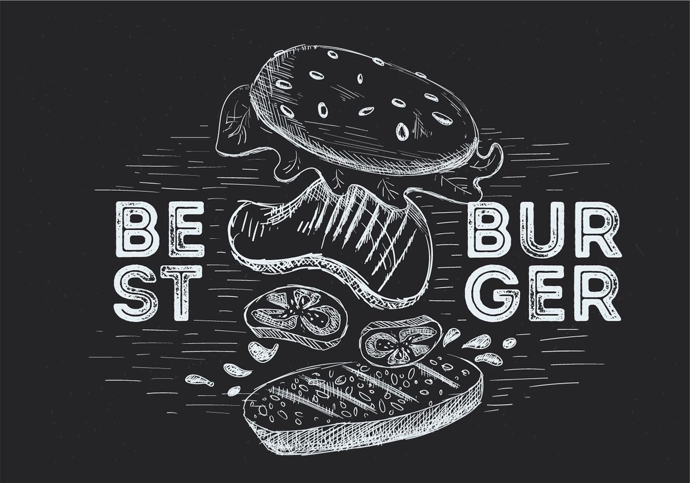 1400x980 Burger Free Vector Art