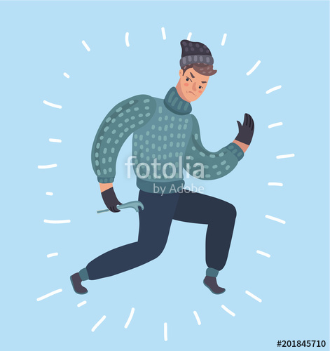 471x500 Cool Vector Flat Character Design On Burglar. Criminal, Thief Or