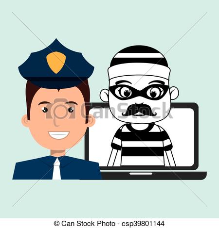 450x470 Police Criminal Burglar Design Vector Illustration Eps 10 Eps
