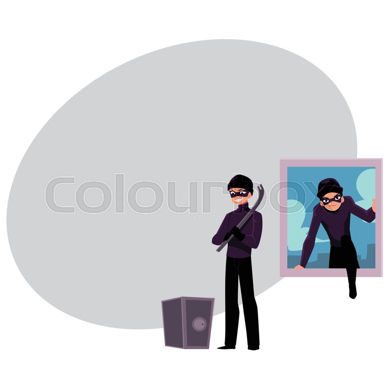 800x800 Thief, Burglar Climbing Into House Window, Going To Force Open