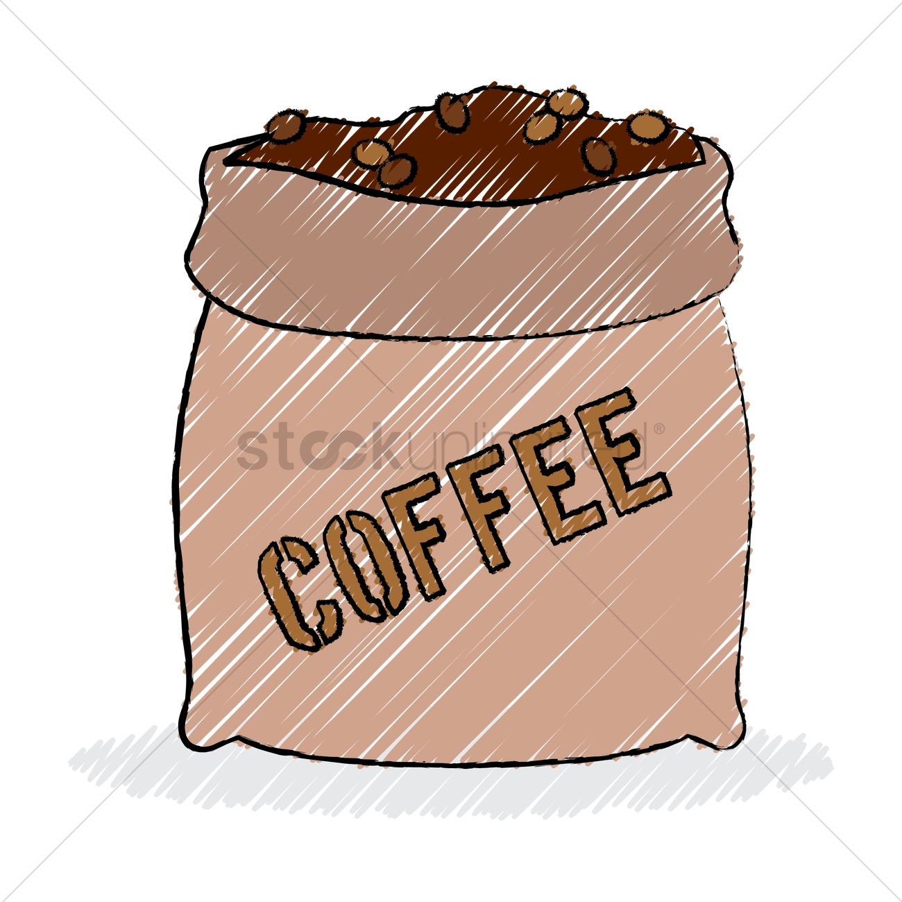 1300x1300 Burlap Sack Of Coffee Beans Vector Image