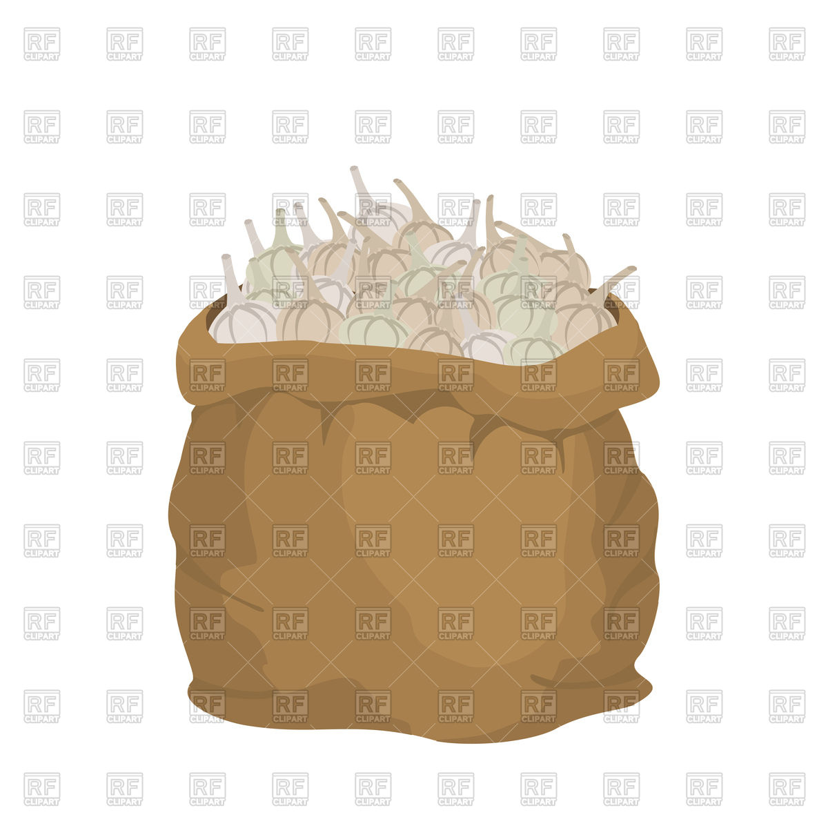 1200x1200 Garlic Burlap Bag Vector Image Vector Artwork Of Food And