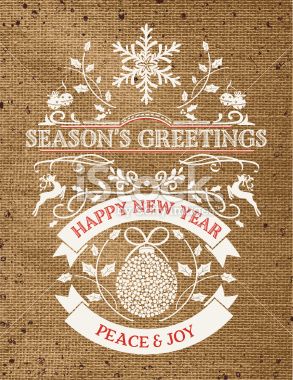 293x380 Retro Christmas Ornaments Template On Burlap Retro Christmas