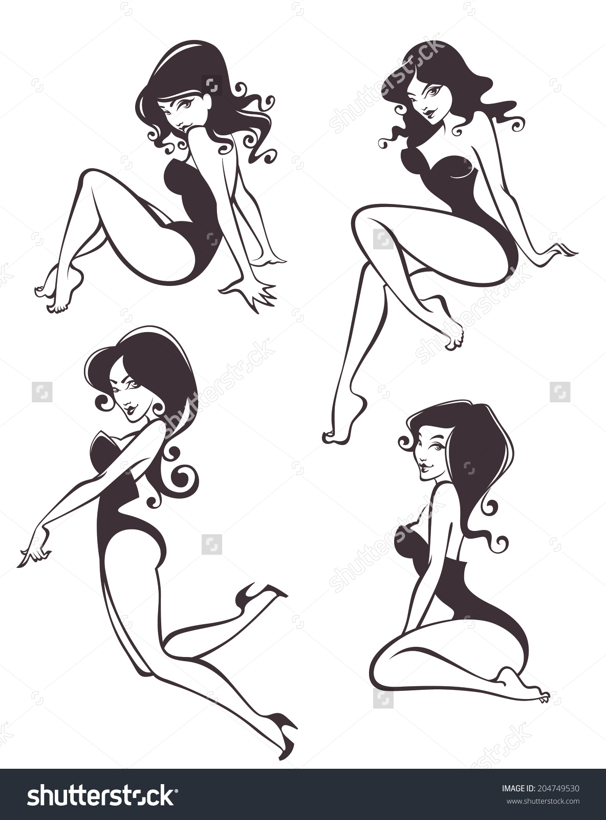 1184x1600 Pin Up Clipart Burlesque