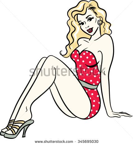 429x470 Swimsuit Stock Vectors Amp Vector Clip Art Shutterstock Pin Ups