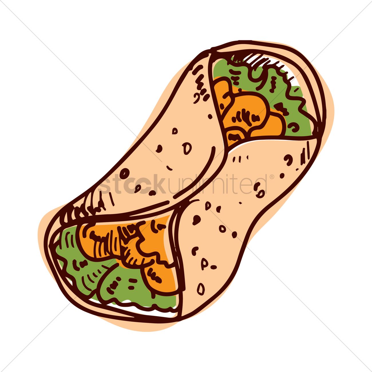 1300x1300 Burrito Vector Image