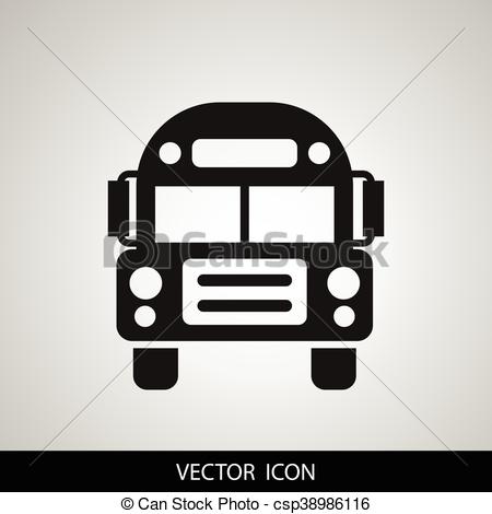 450x470 School Bus Icon Vector, Solid Illustration, Pictogram Isolated On